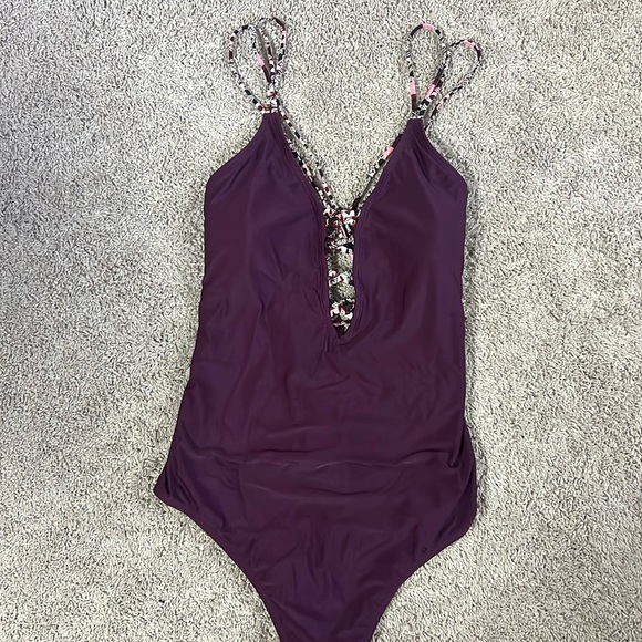breaking waves swim Other - One piece bathing suit - Purple lace up